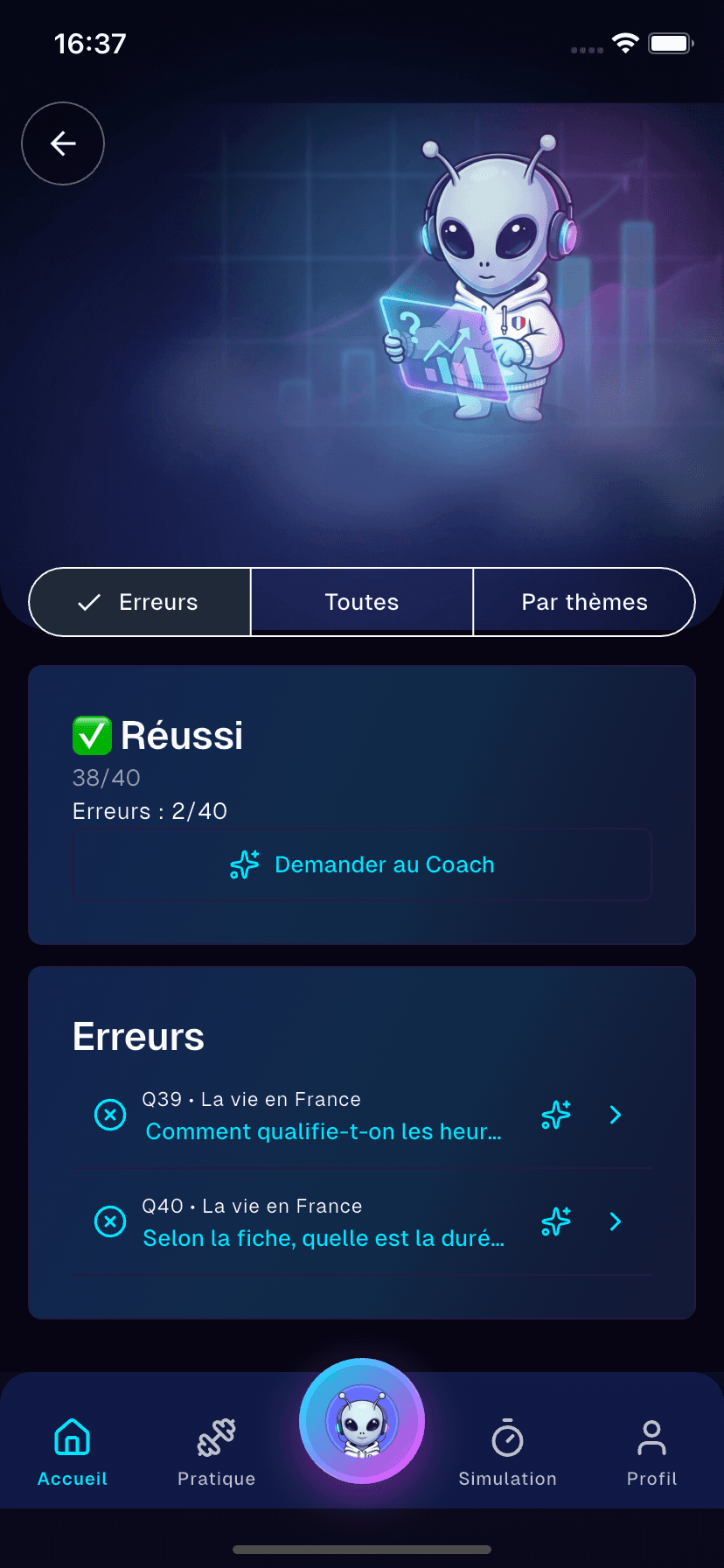 Capture d’écran — Résultats
